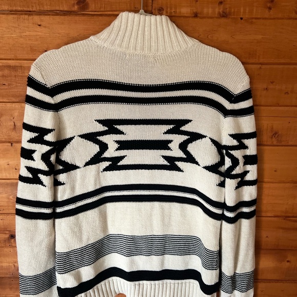 Ralph Lauren Aztec Zip Front Sweater Sz M - Picture 2 of 4